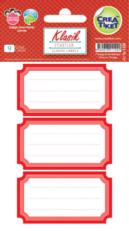 Art No : 1124 | Classic Name Labels (Red)