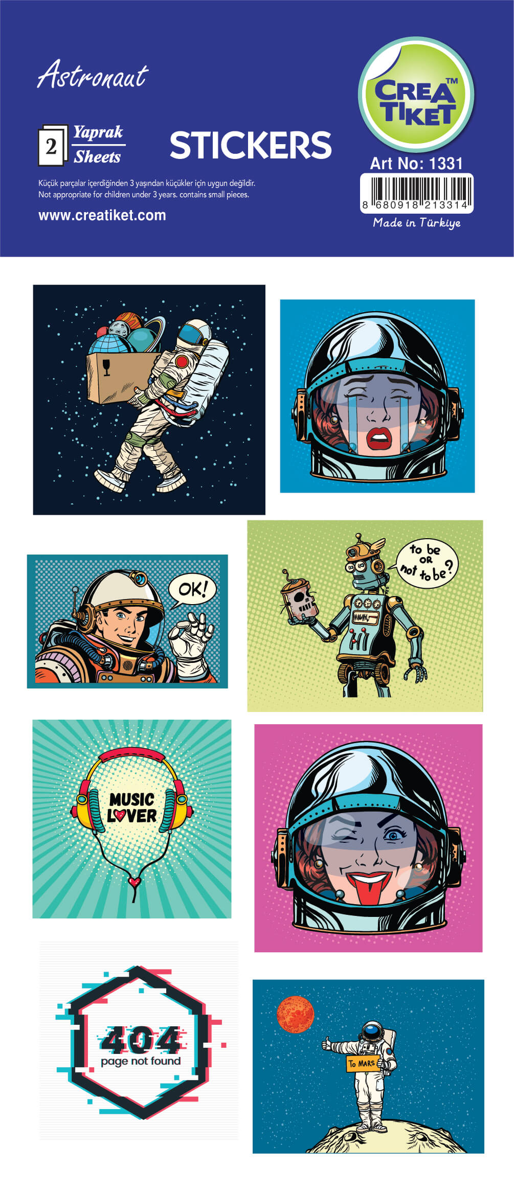 Art No : 1331 | Special Effect Stickers - Astronaut